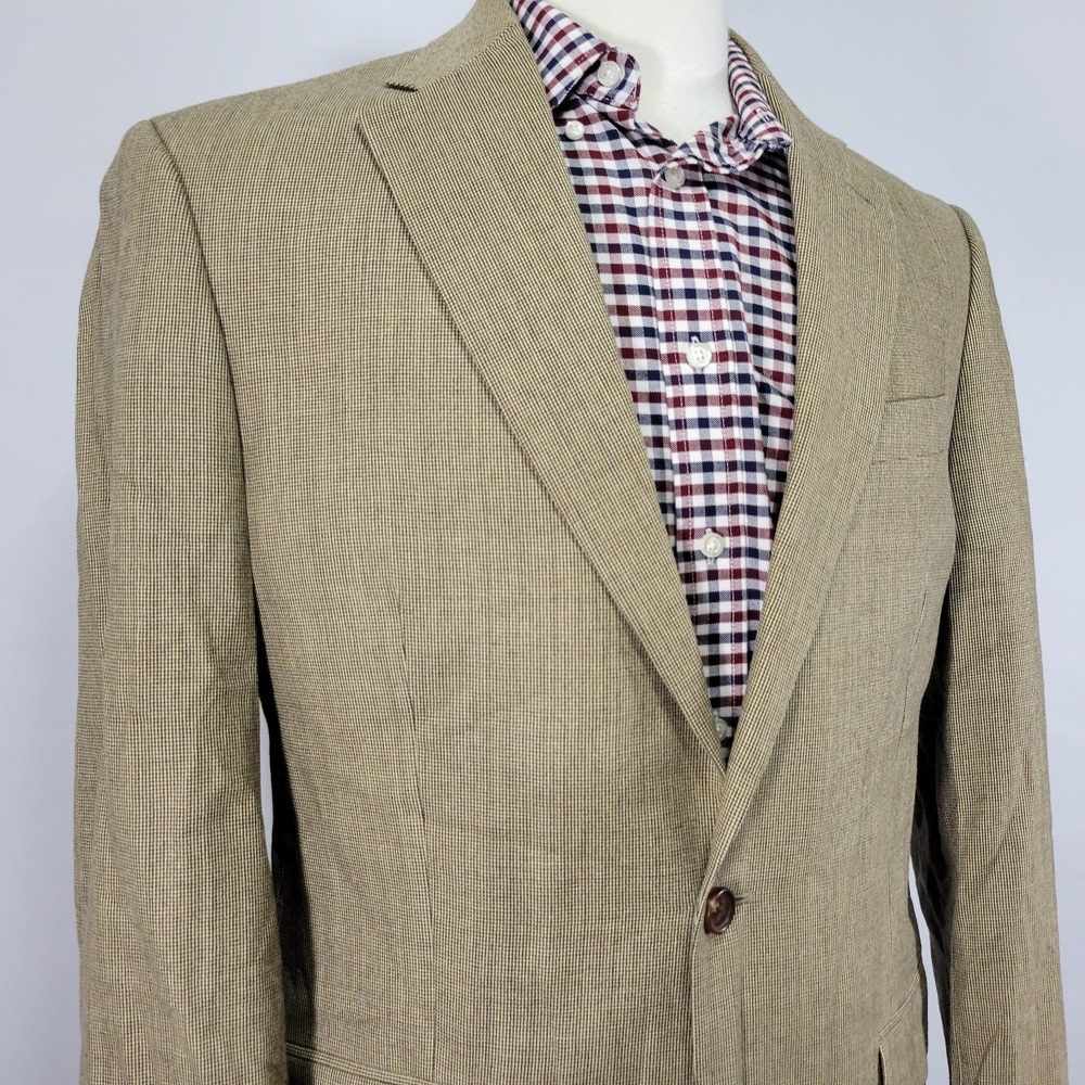 Lauren Ralph Lauren Men's Sport Coat Blazer Two Button Beige Silk Wool Size 40L - Picture 8 of 14